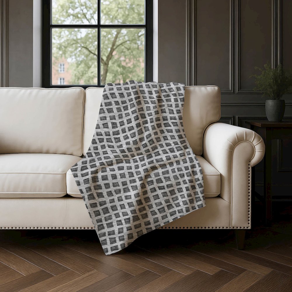Premium Machine Washable ASB727 Graphite 50" x 70" Sherpa Throw Blanket. Picture 4