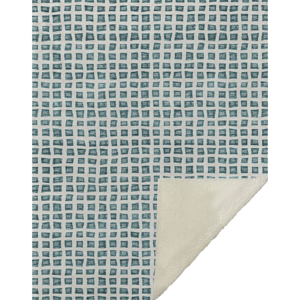 Premium Machine Washable ASB727 Teal 50" x 70" Sherpa Throw Blanket. Picture 1