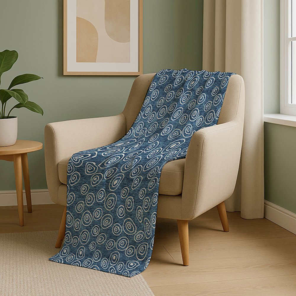 Premium Machine Washable ASB728 Blue 50" x 70" Sherpa Throw Blanket. Picture 5