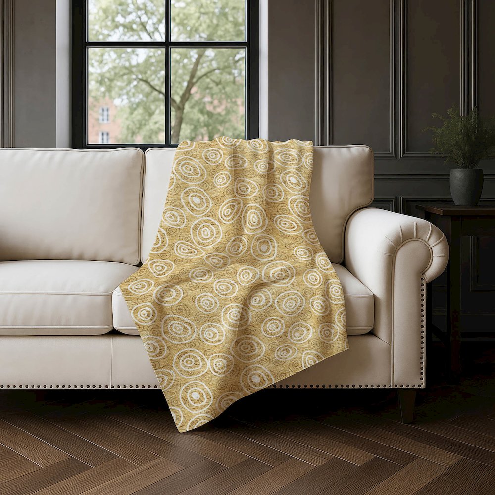 Premium Machine Washable ASB728 Gold 50" x 70" Sherpa Throw Blanket. Picture 4