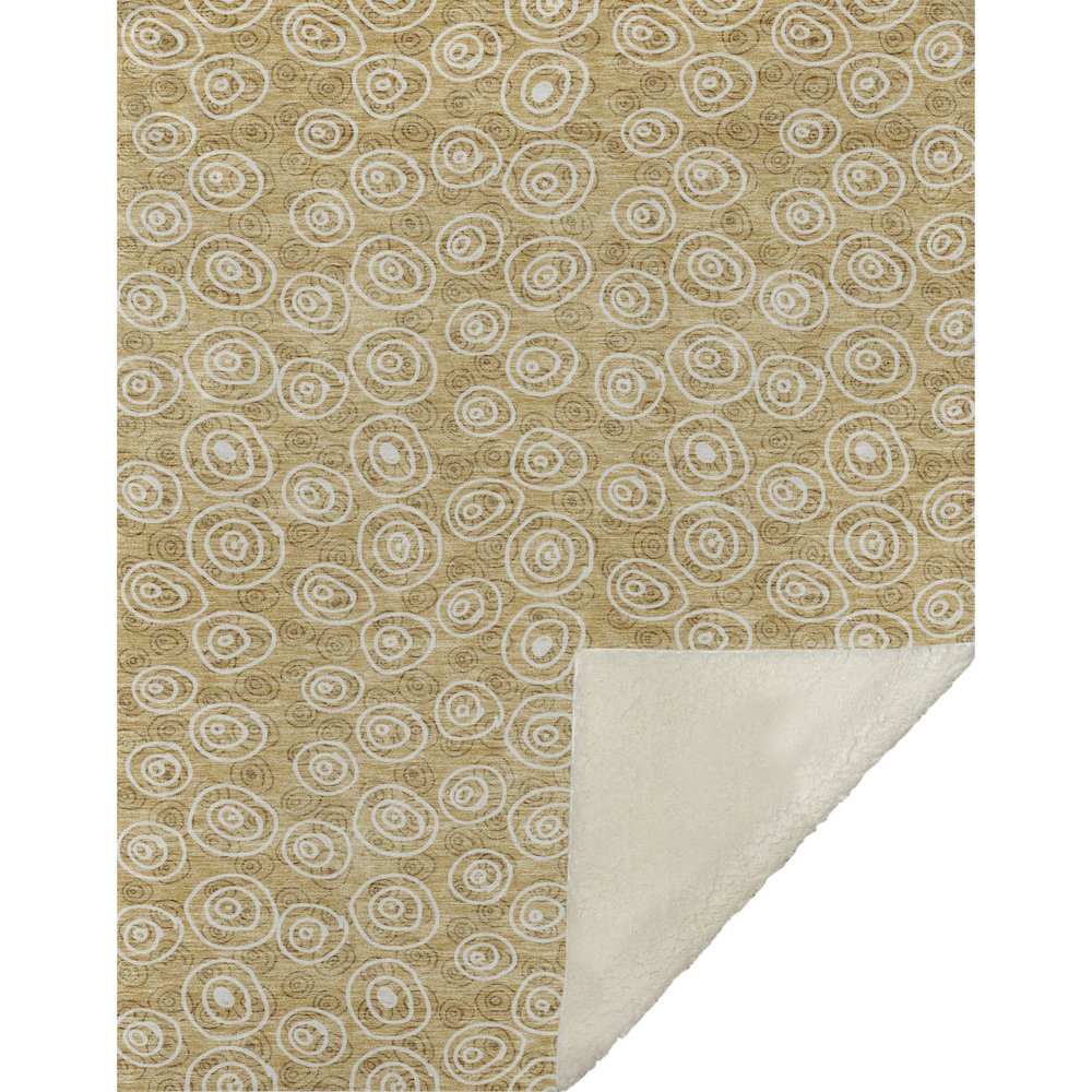 Premium Machine Washable ASB728 Gold 50" x 70" Sherpa Throw Blanket. Picture 1