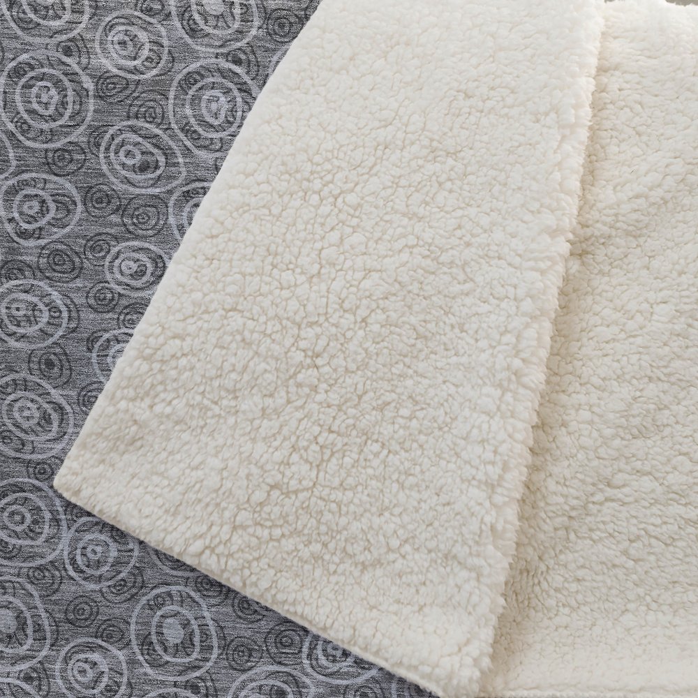 Premium Machine Washable ASB728 Gray 50" x 70" Sherpa Throw Blanket. Picture 2
