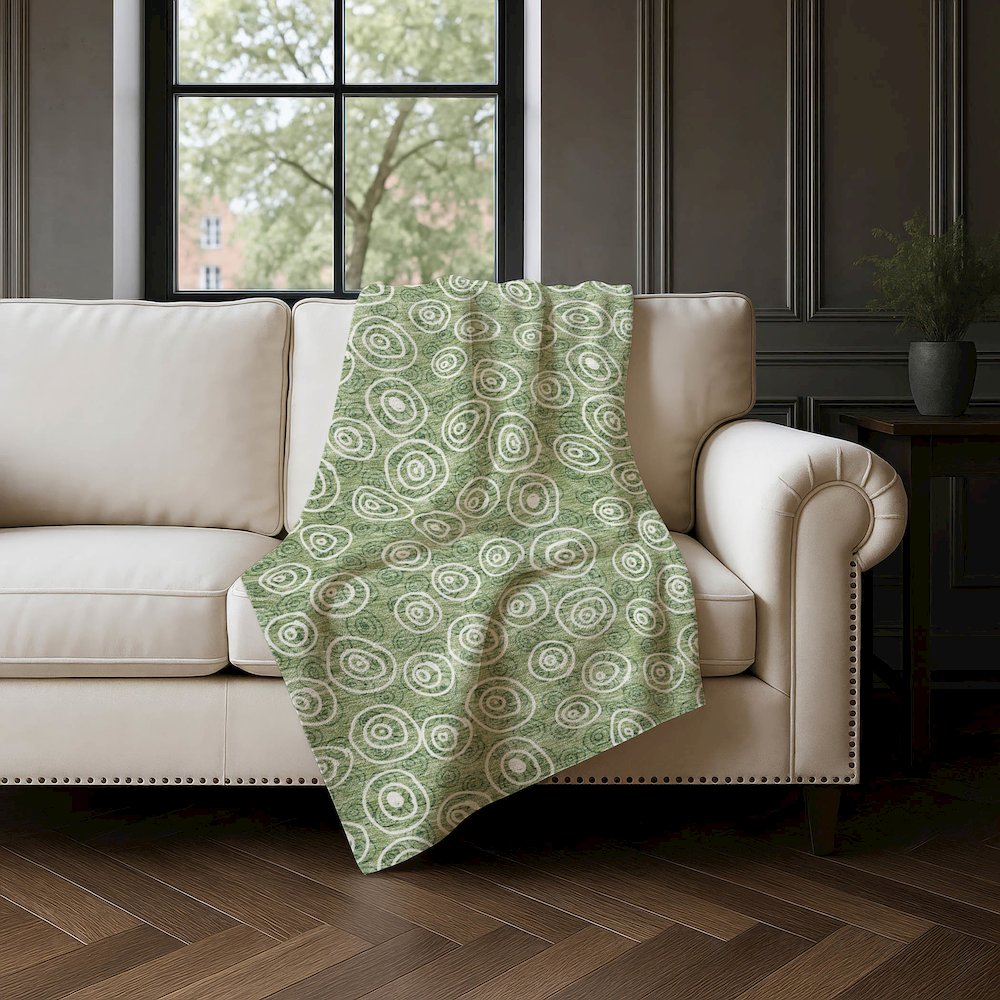 Premium Machine Washable ASB728 Green 50" x 70" Sherpa Throw Blanket. Picture 4