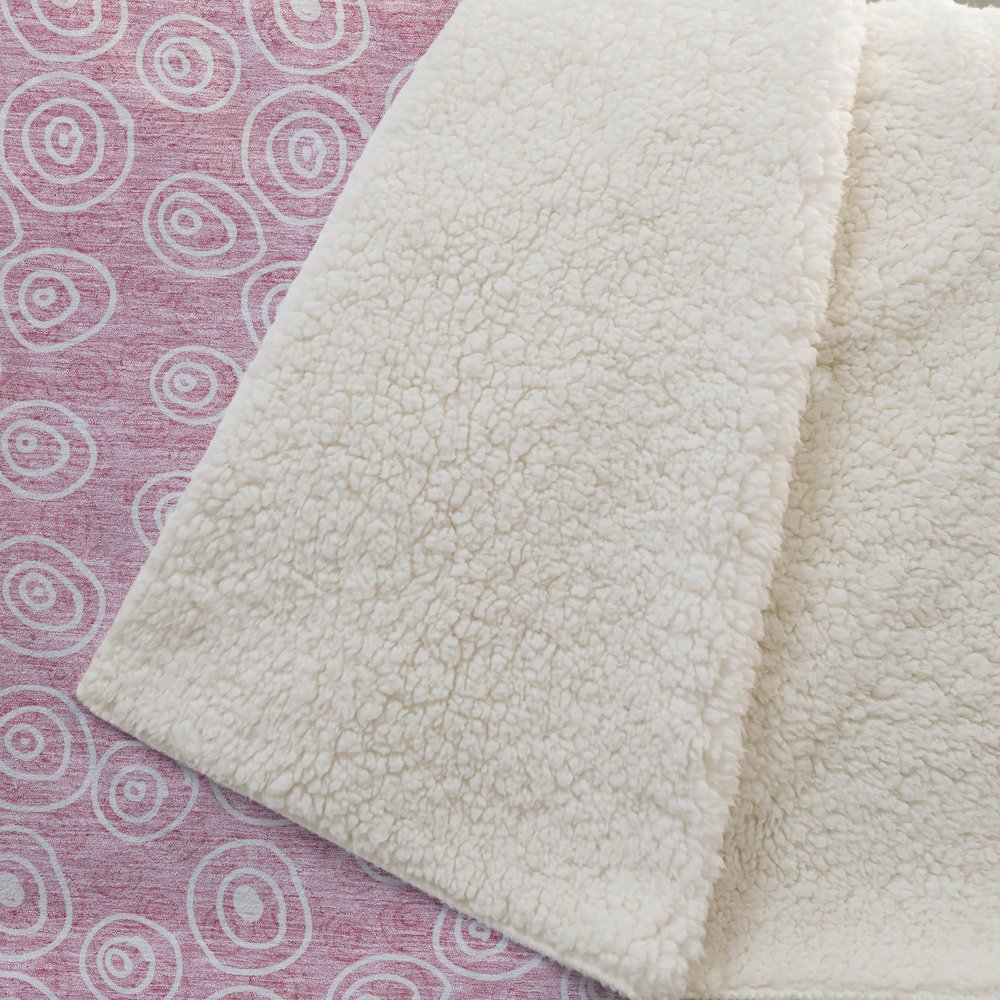 Premium Machine Washable ASB728 Pink 50" x 70" Sherpa Throw Blanket. Picture 2