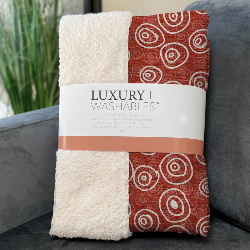 Premium Machine Washable ASB728 Red 50" x 70" Sherpa Throw Blanket. Picture 3