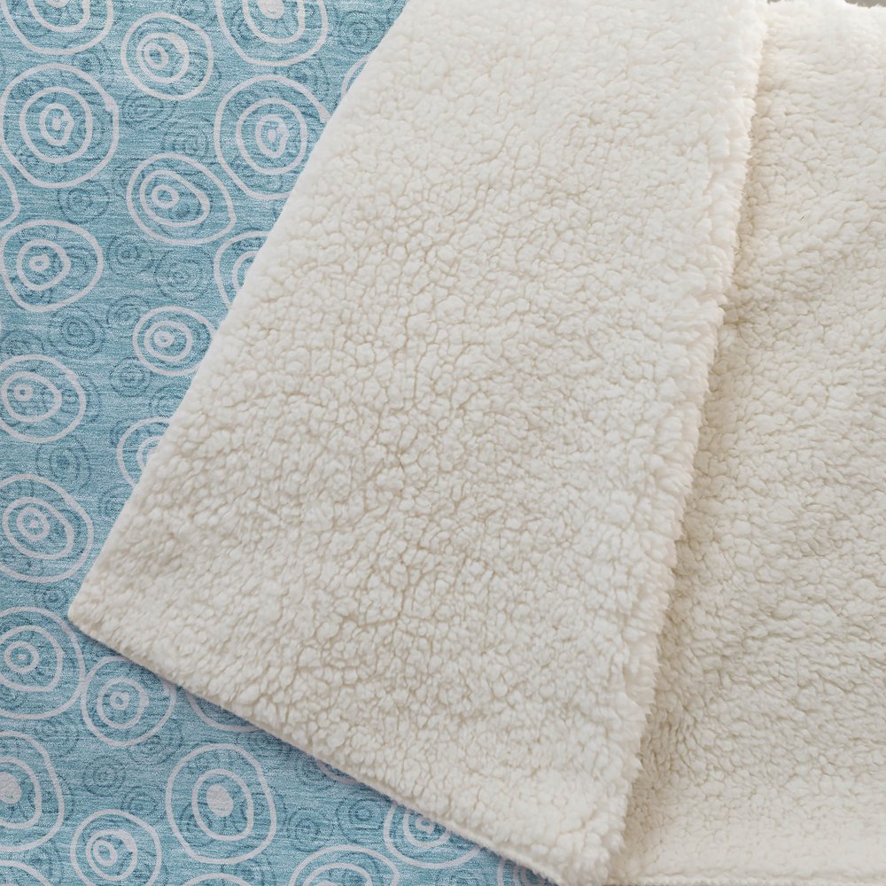 Premium Machine Washable ASB728 Teal 50" x 70" Sherpa Throw Blanket. Picture 2