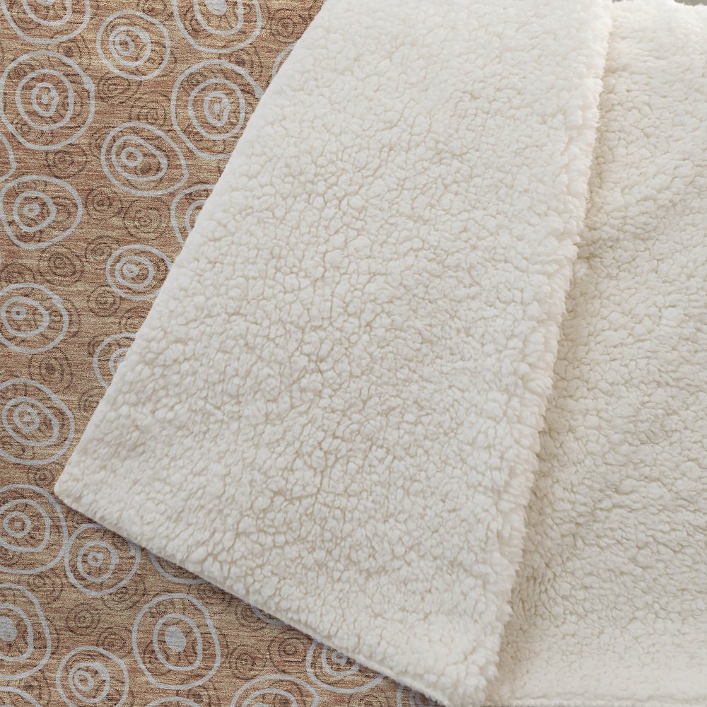 Premium Machine Washable ASB728 Terracotta 50" x 70" Sherpa Throw Blanket. Picture 2