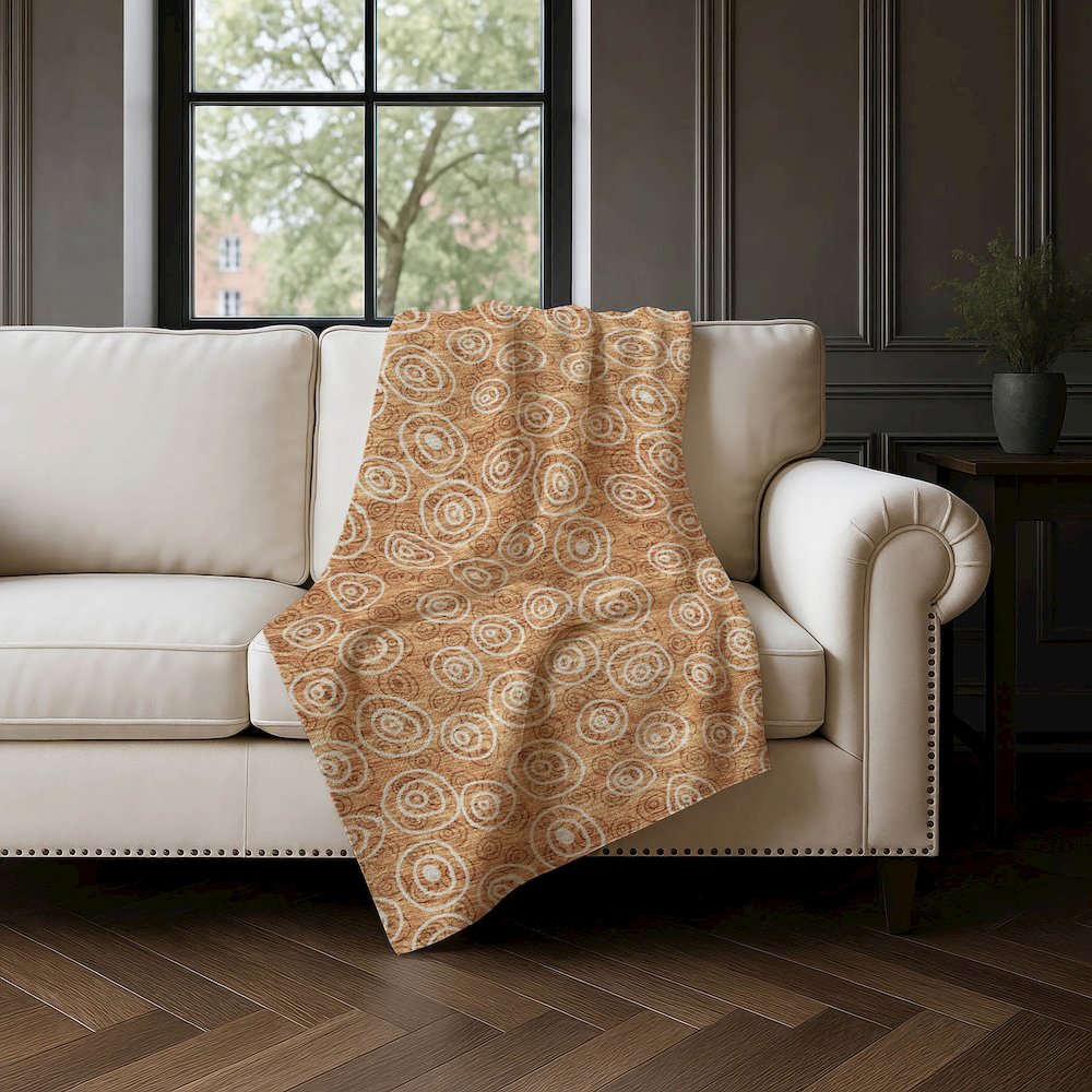 Premium Machine Washable ASB728 Terracotta 50" x 70" Sherpa Throw Blanket. Picture 4