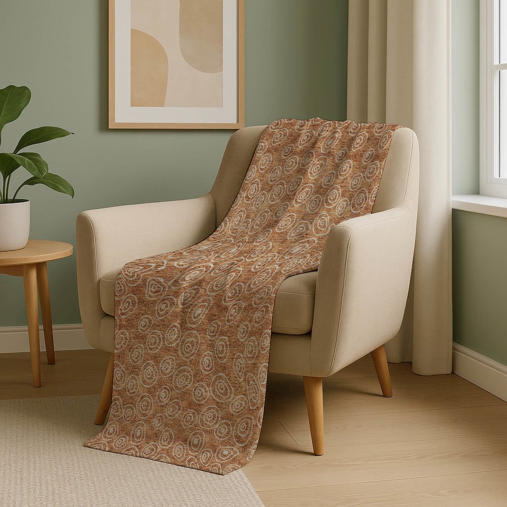 Premium Machine Washable ASB728 Terracotta 50" x 70" Sherpa Throw Blanket. Picture 5