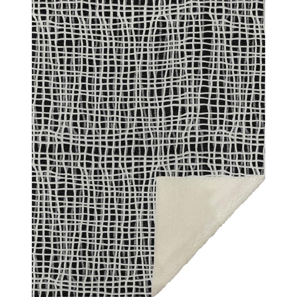 Premium Machine Washable ASB729 Black 50" x 70" Sherpa Throw Blanket. Picture 1