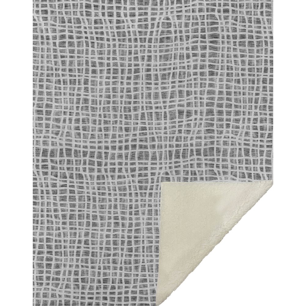 Premium Machine Washable ASB729 Gray 50" x 70" Sherpa Throw Blanket. Picture 1
