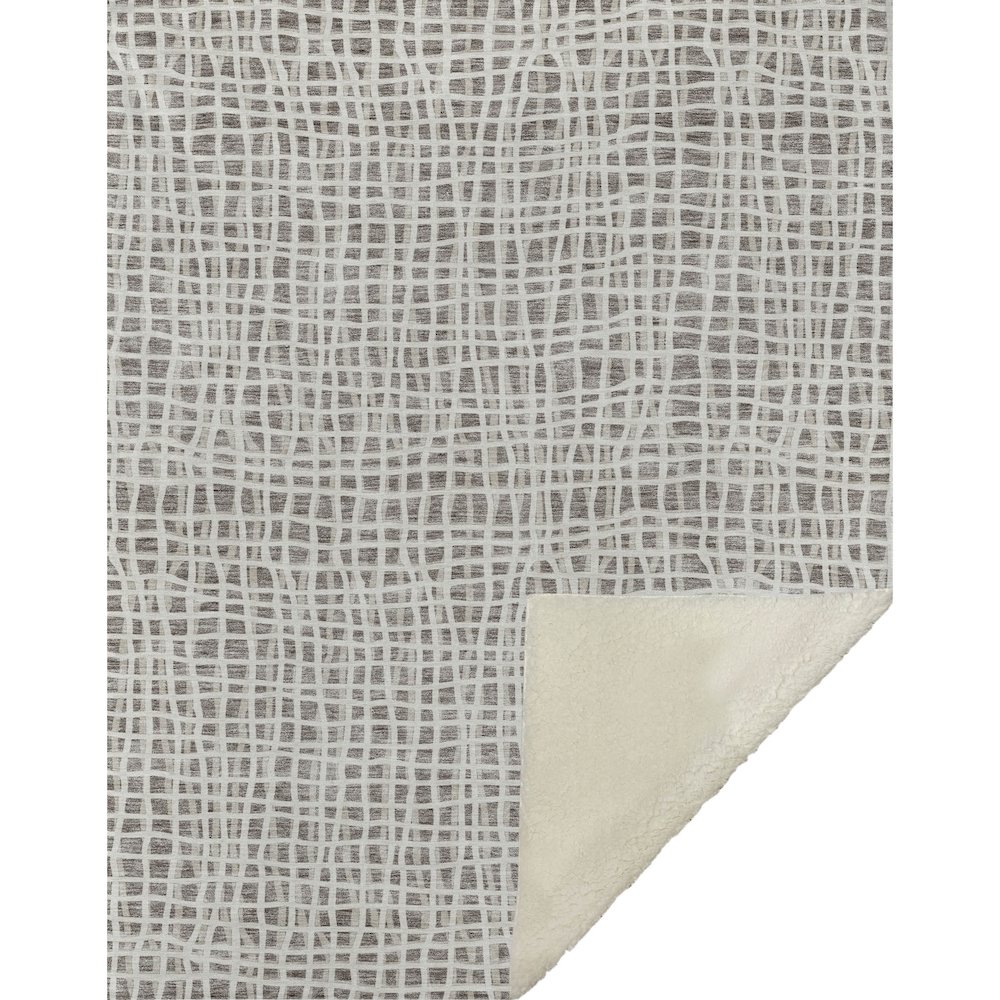Premium Machine Washable ASB729 Taupe 50" x 70" Sherpa Throw Blanket. Picture 1
