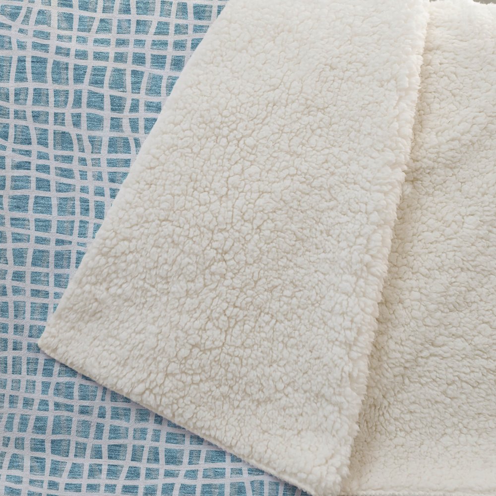 Premium Machine Washable ASB729 Teal 50" x 70" Sherpa Throw Blanket. Picture 2