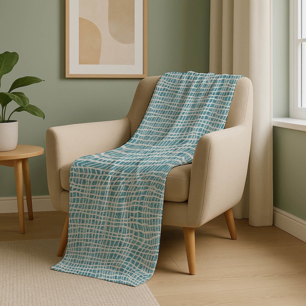 Premium Machine Washable ASB729 Teal 50" x 70" Sherpa Throw Blanket. Picture 5