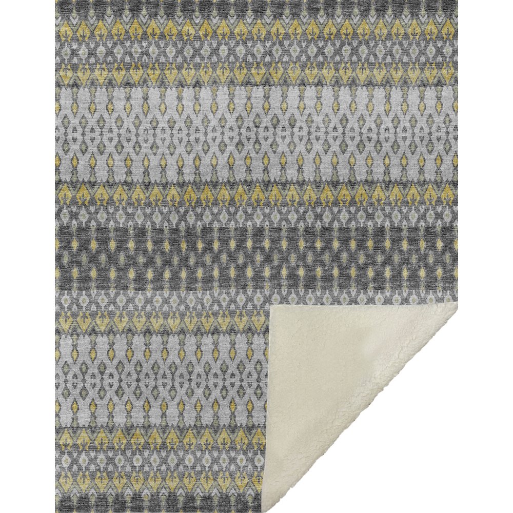 Premium Machine Washable ASB72 Gray 50" x 70" Sherpa Throw Blanket. Picture 1
