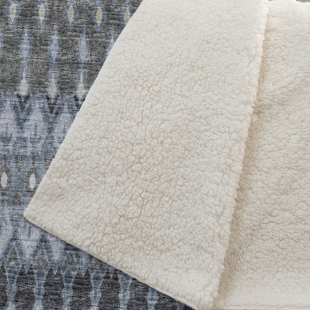 Premium Machine Washable ASB72 Moody 50" x 70" Sherpa Throw Blanket. Picture 2