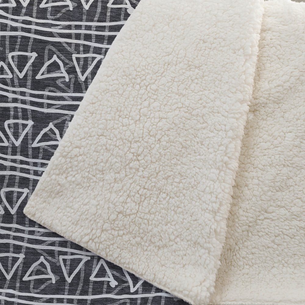 Premium Machine Washable ASB730 Black 50" x 70" Sherpa Throw Blanket. Picture 2