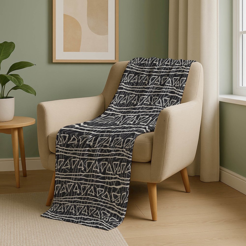 Premium Machine Washable ASB730 Black 50" x 70" Sherpa Throw Blanket. Picture 5