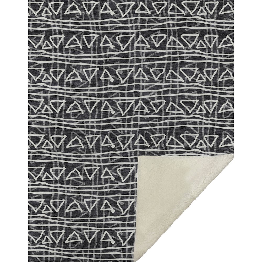 Premium Machine Washable ASB730 Black 50" x 70" Sherpa Throw Blanket. Picture 1