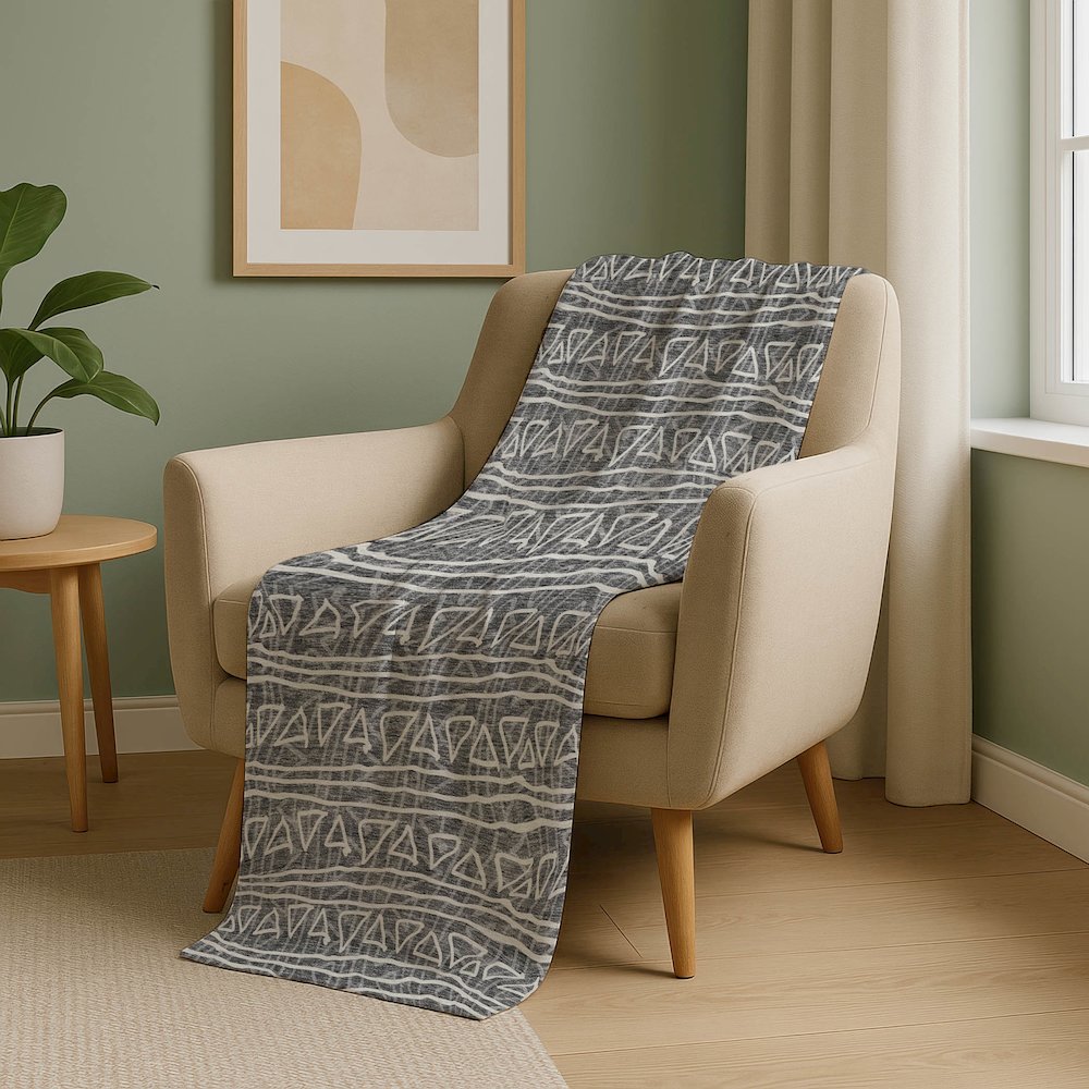 Premium Machine Washable ASB730 Charcoal 50" x 70" Sherpa Throw Blanket. Picture 5