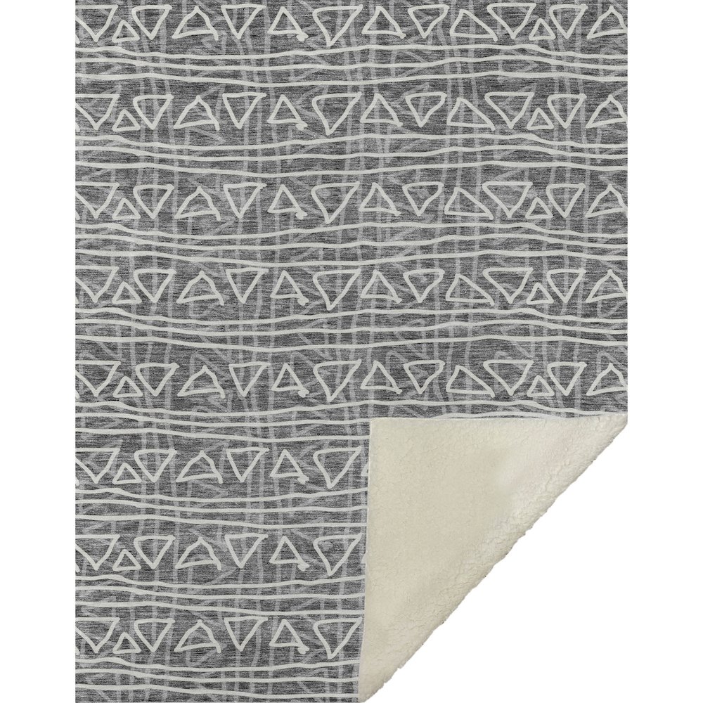 Premium Machine Washable ASB730 Charcoal 50" x 70" Sherpa Throw Blanket. Picture 1