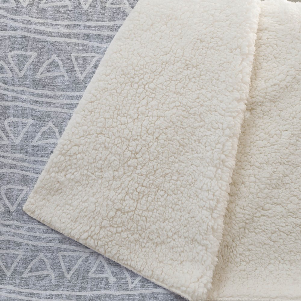 Premium Machine Washable ASB730 Gray 50" x 70" Sherpa Throw Blanket. Picture 2