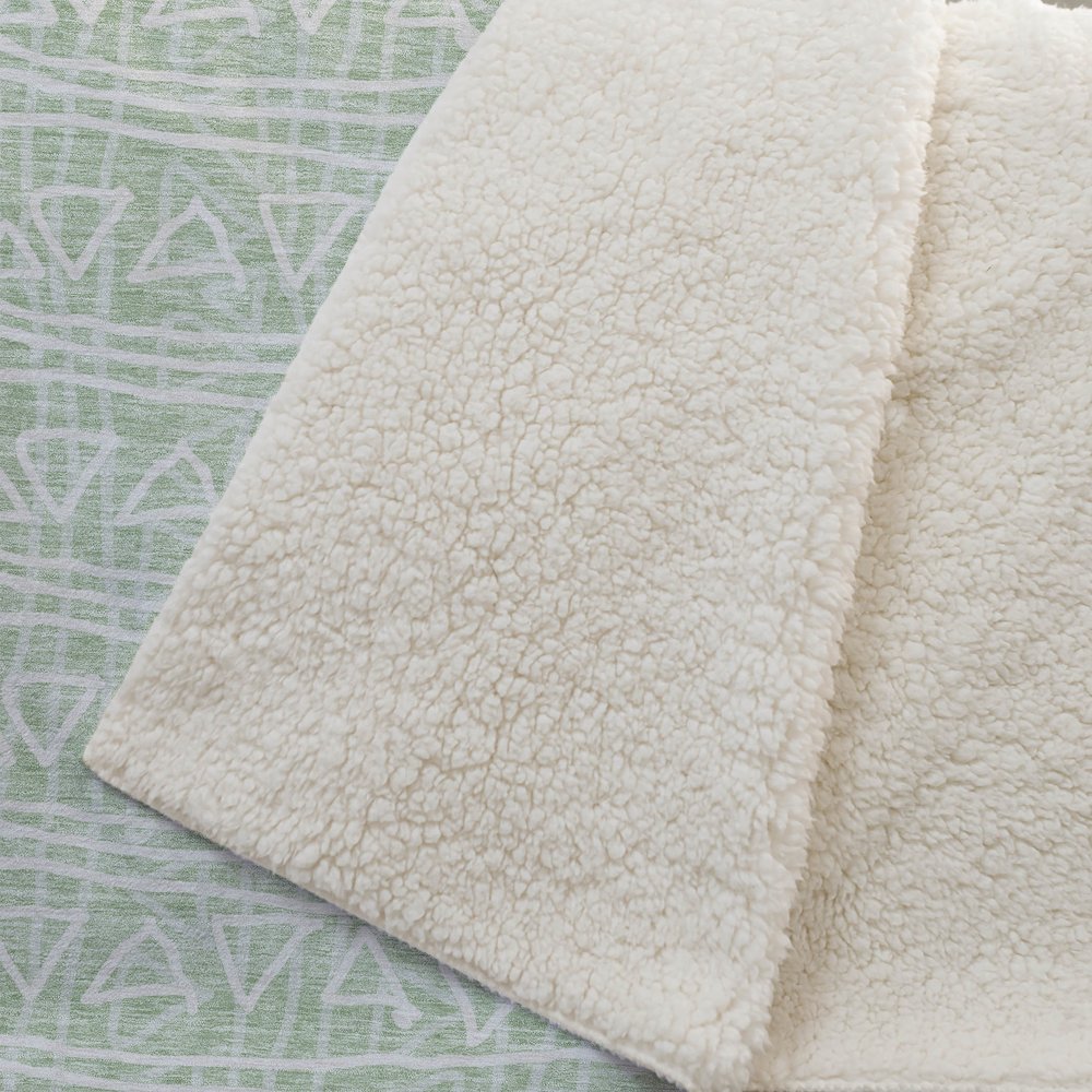 Premium Machine Washable ASB730 Mint 50" x 70" Sherpa Throw Blanket. Picture 2