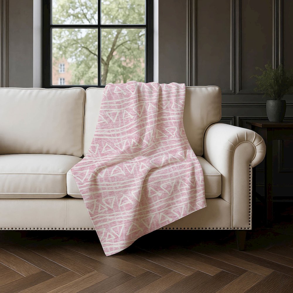 Premium Machine Washable ASB730 Pink 50" x 70" Sherpa Throw Blanket. Picture 4