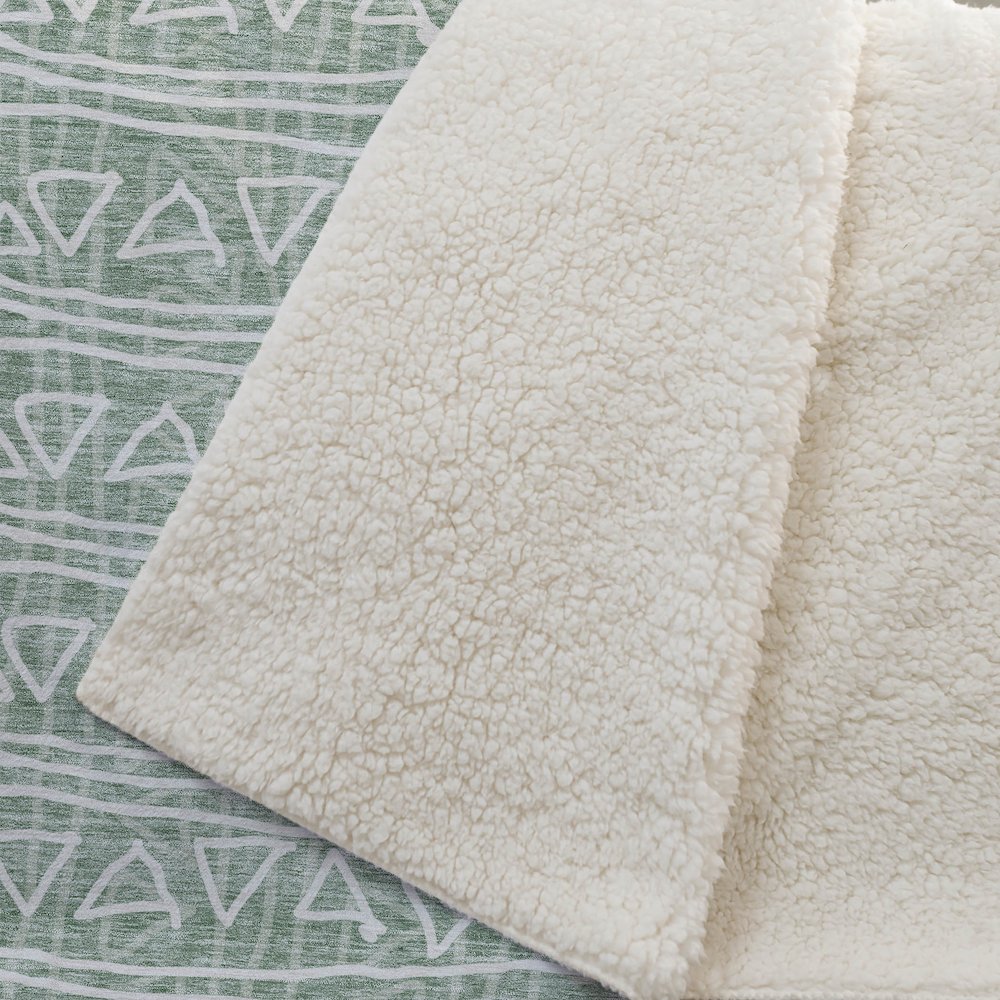 Premium Machine Washable ASB730 Sage 50" x 70" Sherpa Throw Blanket. Picture 2