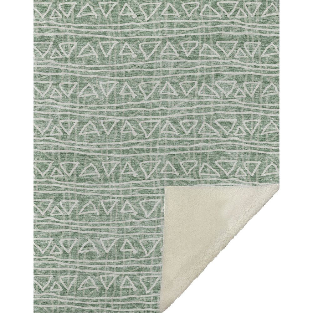 Premium Machine Washable ASB730 Sage 50" x 70" Sherpa Throw Blanket. Picture 1