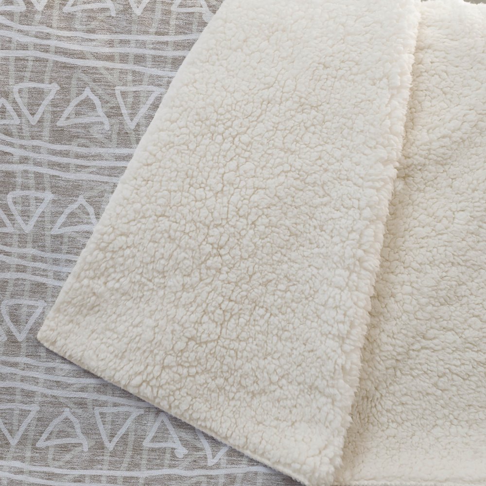 Premium Machine Washable ASB730 Taupe 50" x 70" Sherpa Throw Blanket. Picture 2