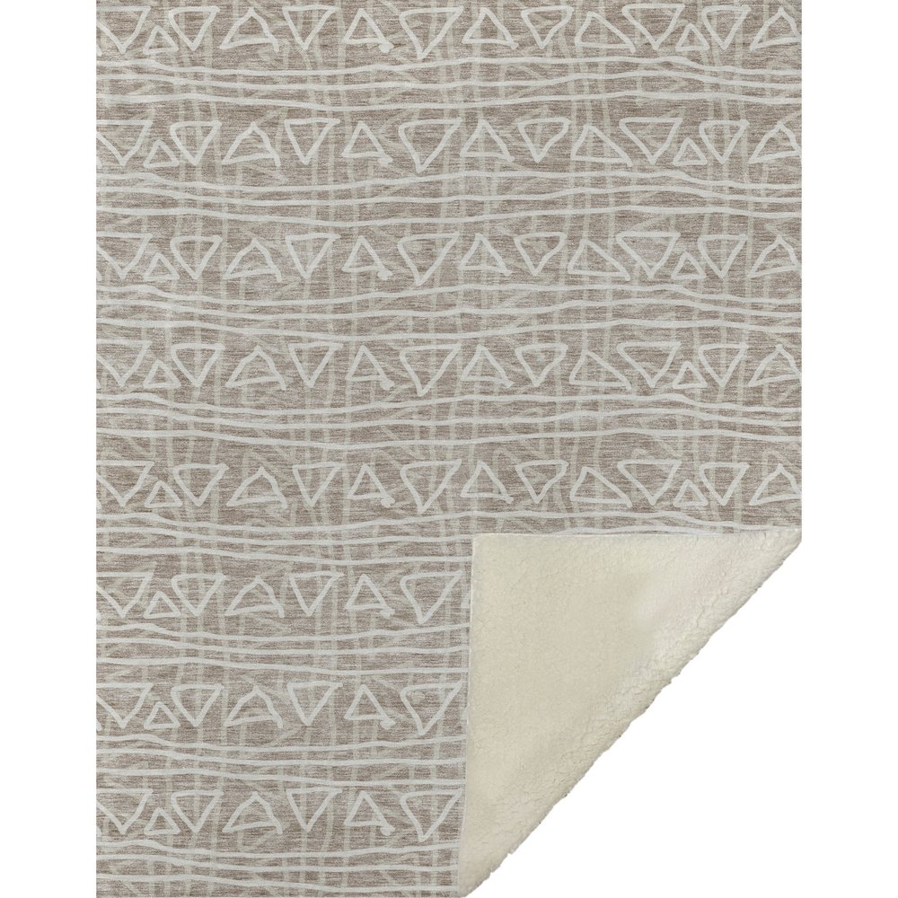 Premium Machine Washable ASB730 Taupe 50" x 70" Sherpa Throw Blanket. Picture 1