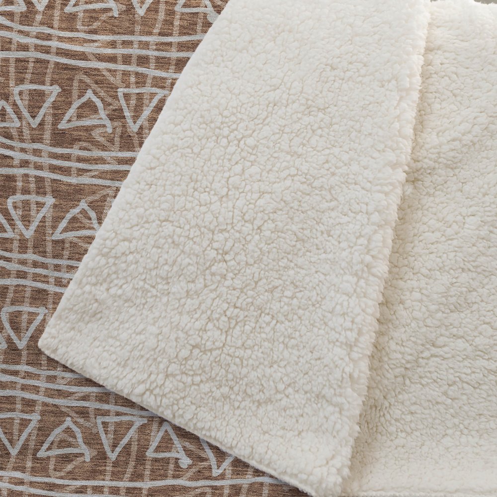 Premium Machine Washable ASB730 Terracotta 50" x 70" Sherpa Throw Blanket. Picture 2