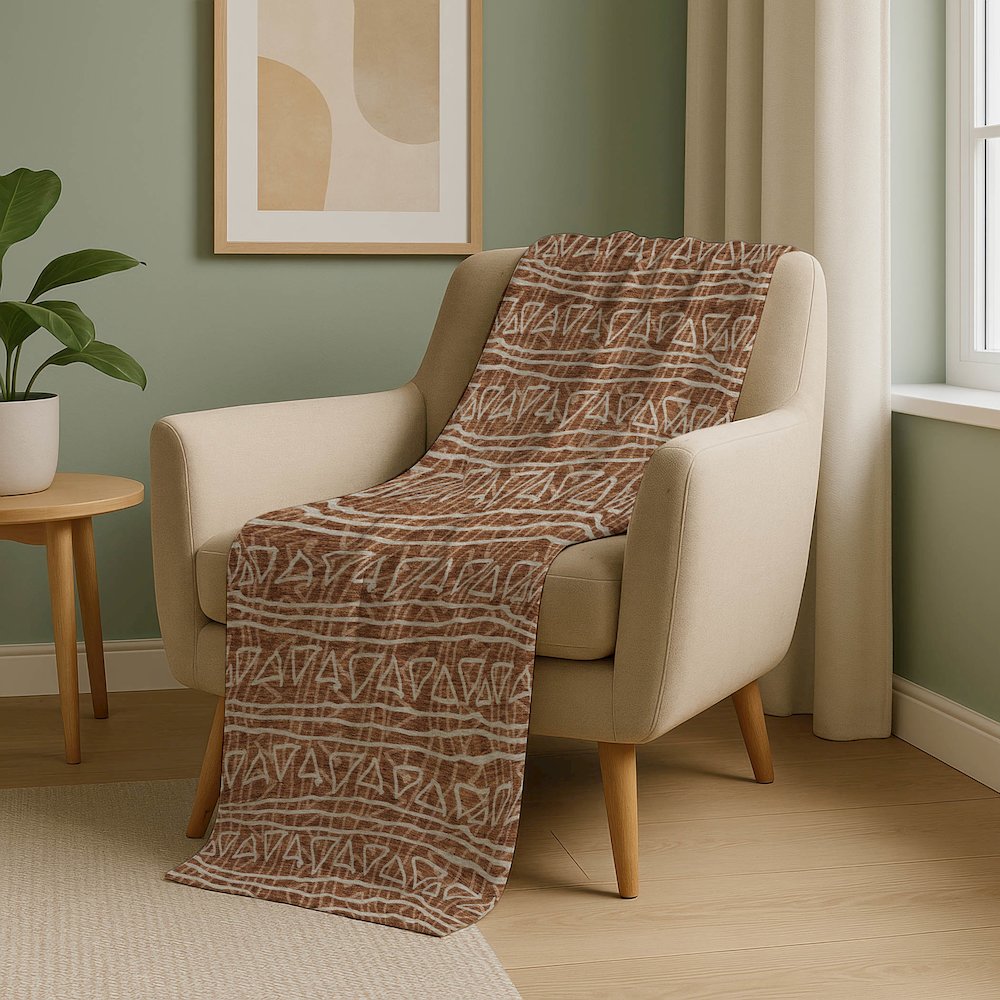 Premium Machine Washable ASB730 Terracotta 50" x 70" Sherpa Throw Blanket. Picture 5