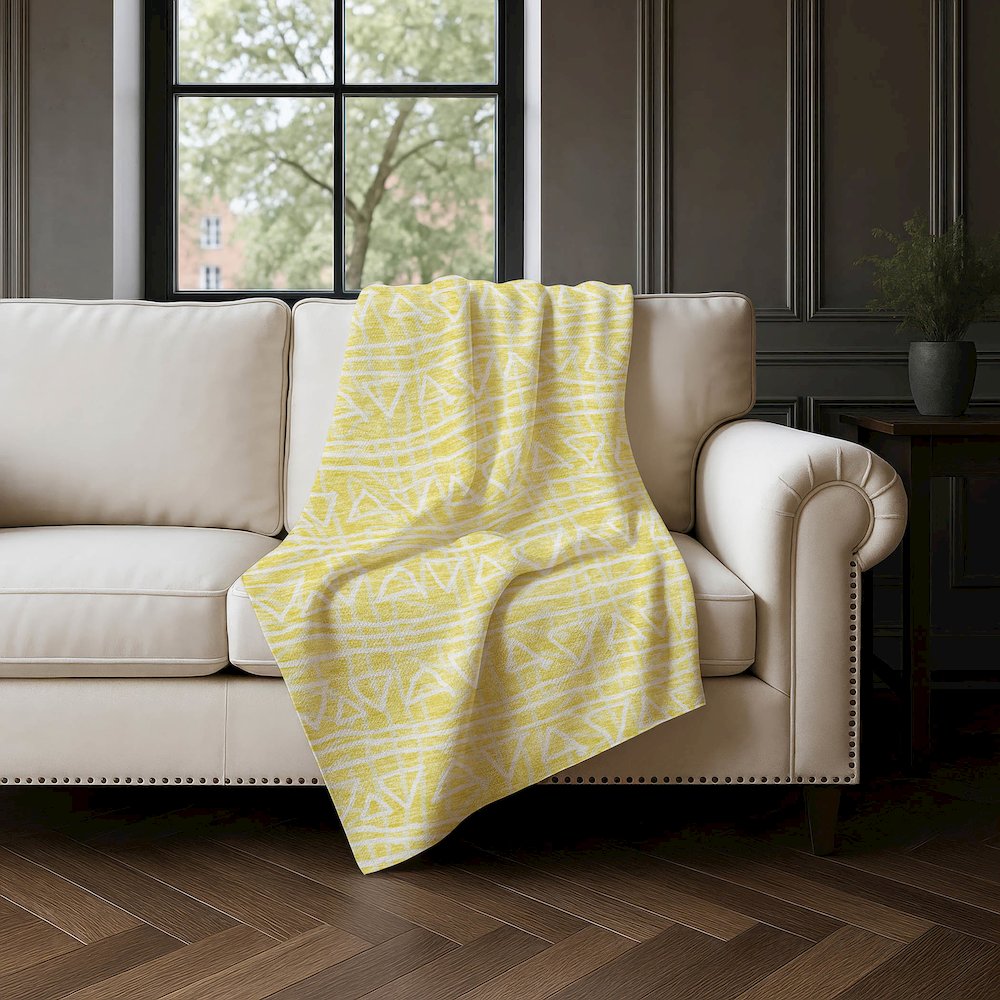 Premium Machine Washable ASB730 Yellow 50" x 70" Sherpa Throw Blanket. Picture 4
