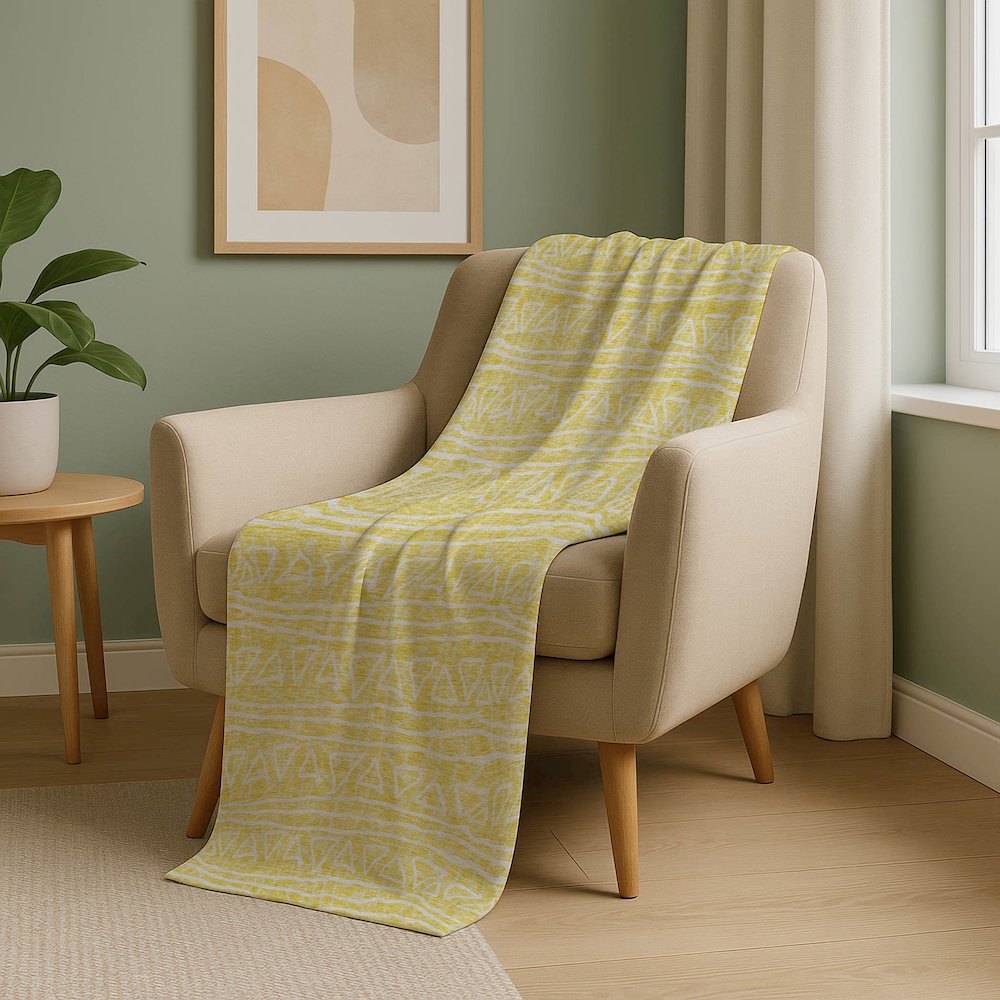 Premium Machine Washable ASB730 Yellow 50" x 70" Sherpa Throw Blanket. Picture 5