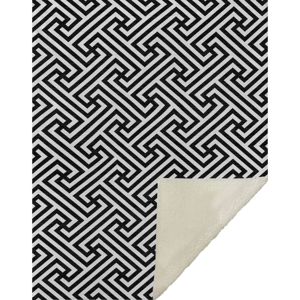 Premium Machine Washable ASB731 Black 50" x 70" Sherpa Throw Blanket. Picture 1