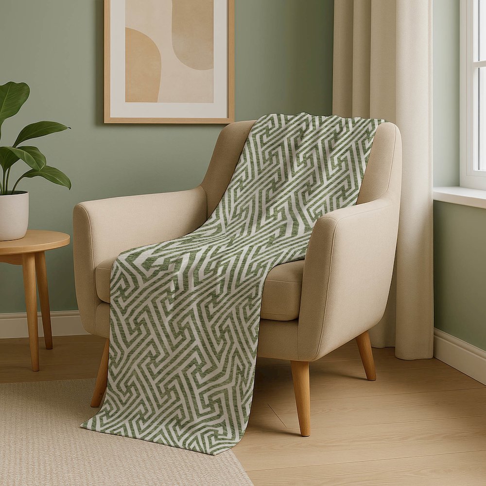 Premium Machine Washable ASB731 Green 50" x 70" Sherpa Throw Blanket. Picture 5
