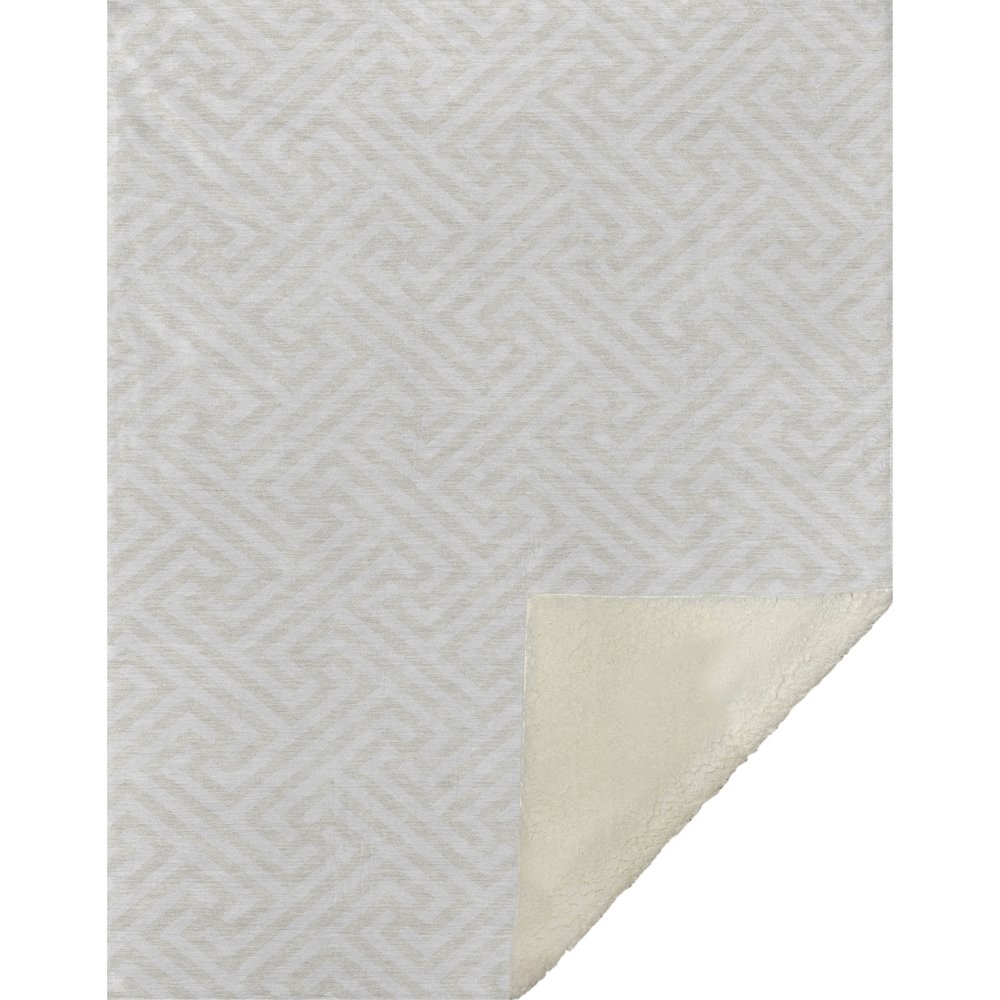 Premium Machine Washable ASB731 Ivory 50" x 70" Sherpa Throw Blanket. Picture 1