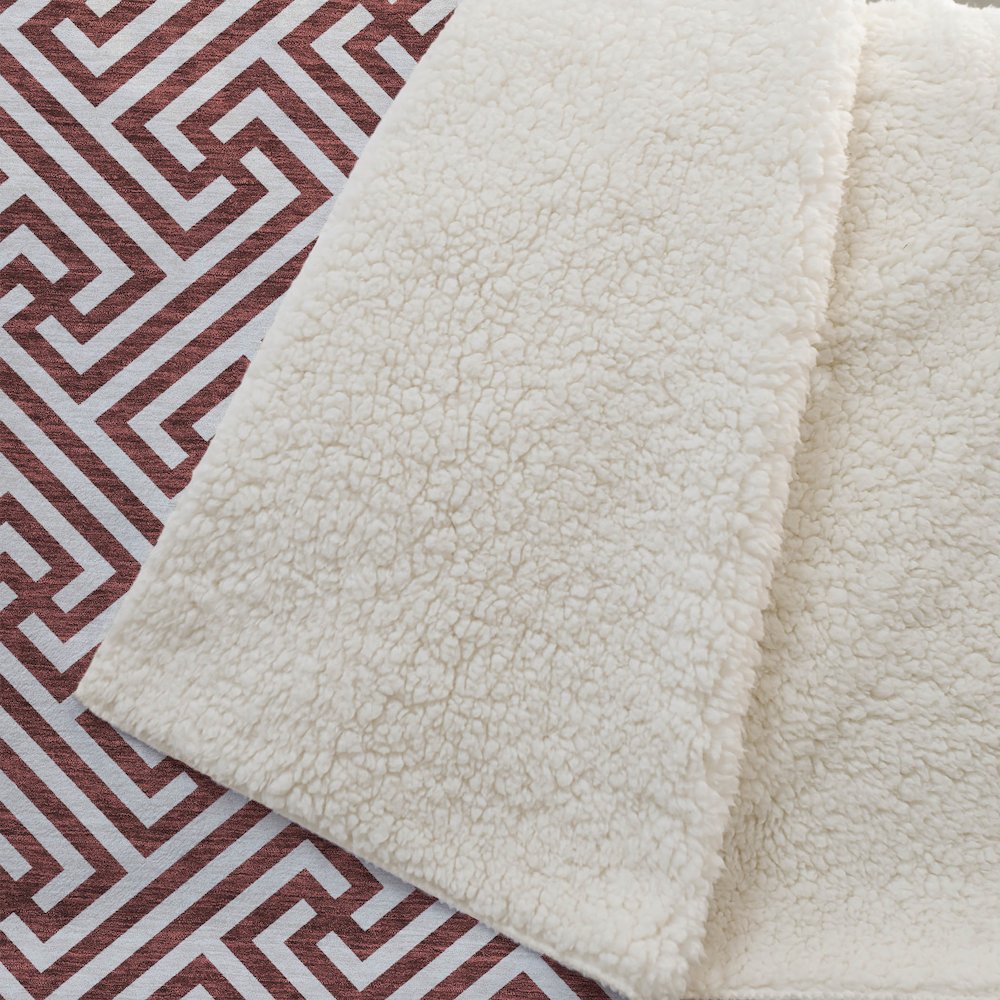 Premium Machine Washable ASB731 Merlot 50" x 70" Sherpa Throw Blanket. Picture 2