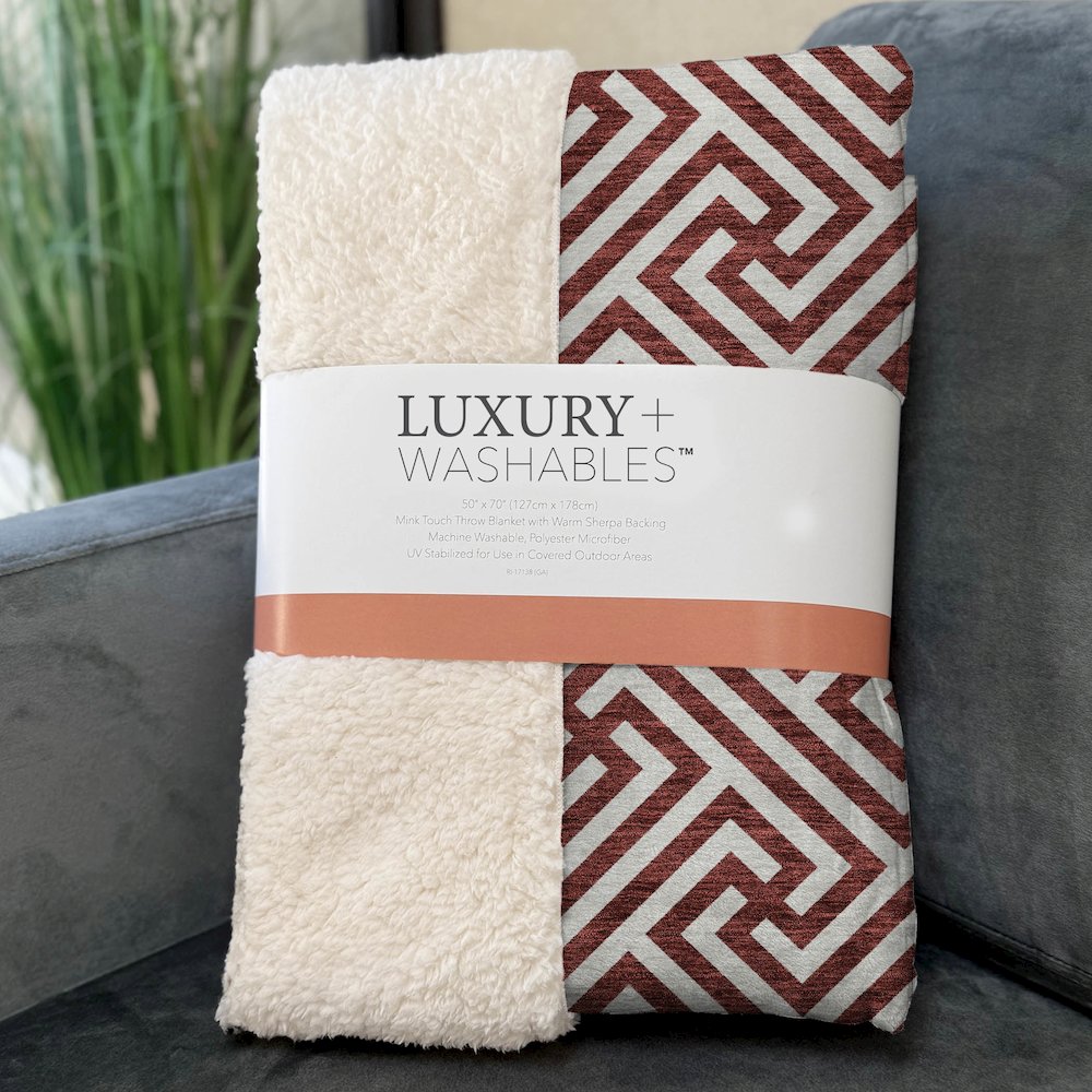 Premium Machine Washable ASB731 Merlot 50" x 70" Sherpa Throw Blanket. Picture 3