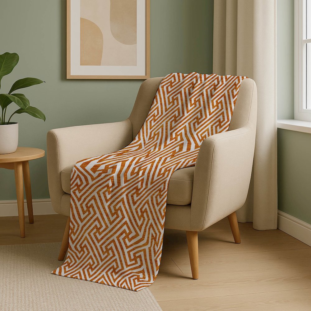 Premium Machine Washable ASB731 Orange 50" x 70" Sherpa Throw Blanket. Picture 5