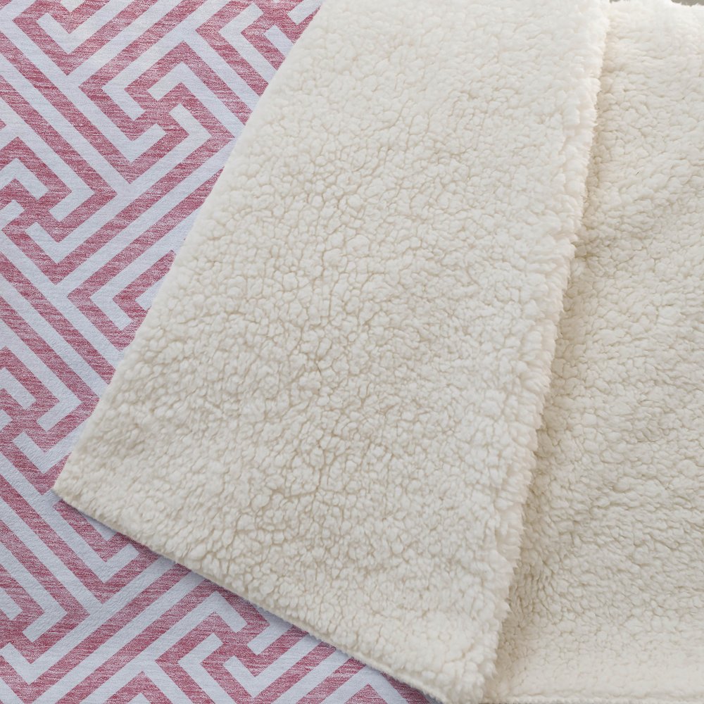 Premium Machine Washable ASB731 Pink 50" x 70" Sherpa Throw Blanket. Picture 2