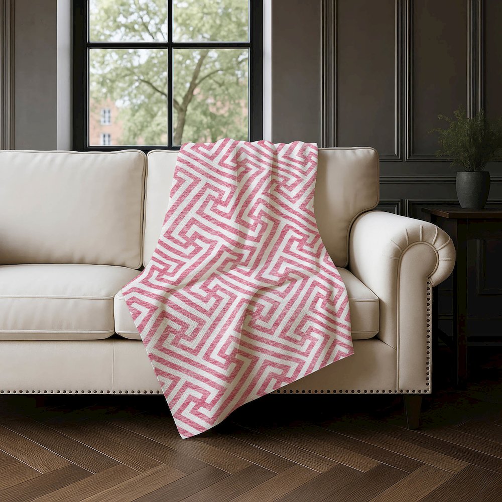 Premium Machine Washable ASB731 Pink 50" x 70" Sherpa Throw Blanket. Picture 4