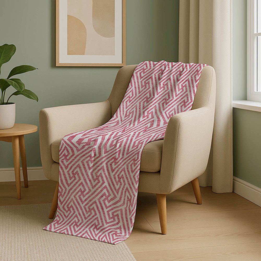 Premium Machine Washable ASB731 Pink 50" x 70" Sherpa Throw Blanket. Picture 5