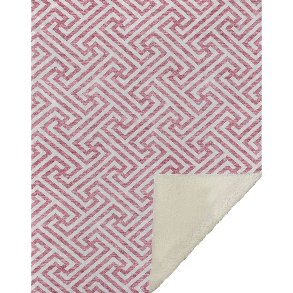 Premium Machine Washable ASB731 Pink 50" x 70" Sherpa Throw Blanket. Picture 1