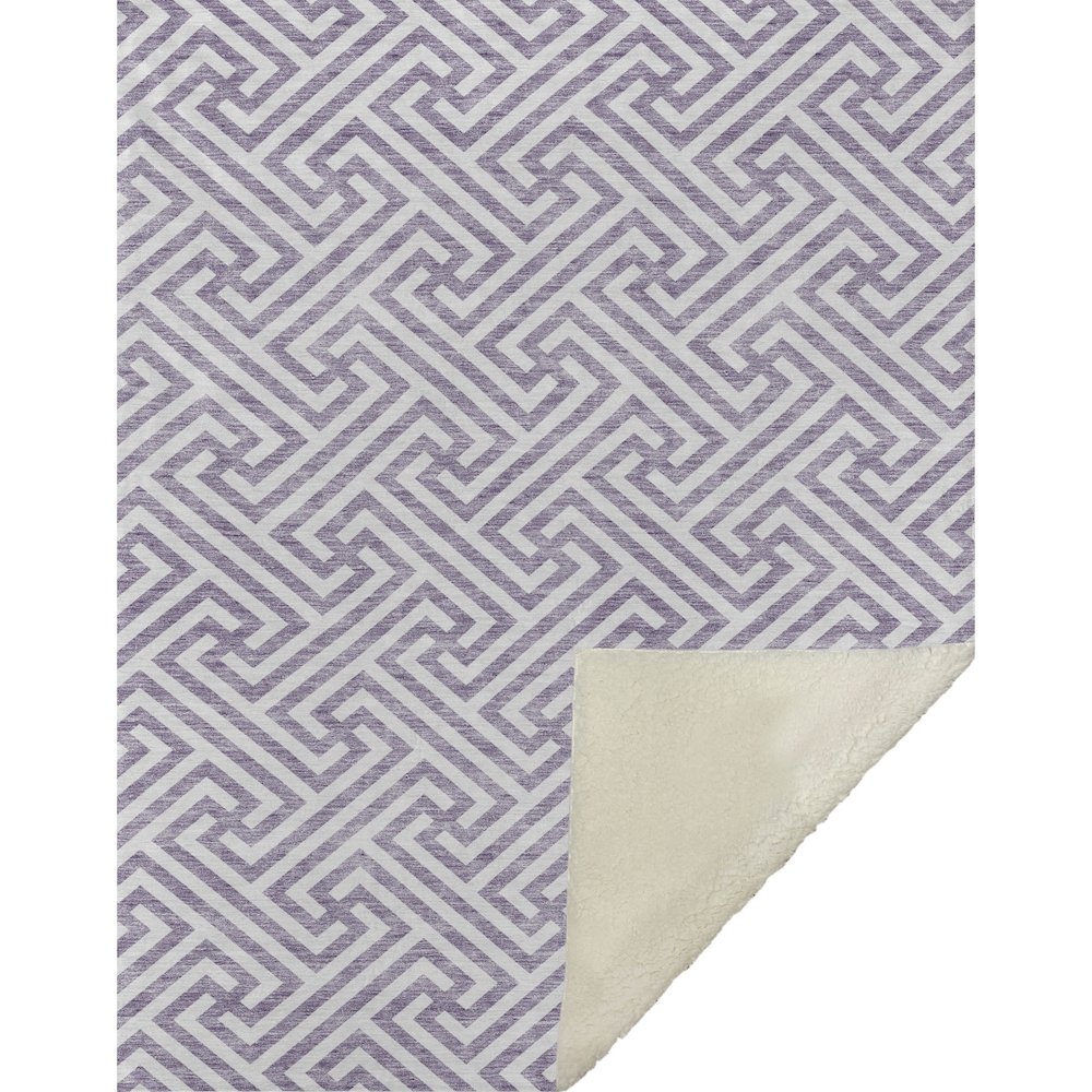 Premium Machine Washable ASB731 Purple 50" x 70" Sherpa Throw Blanket. Picture 1