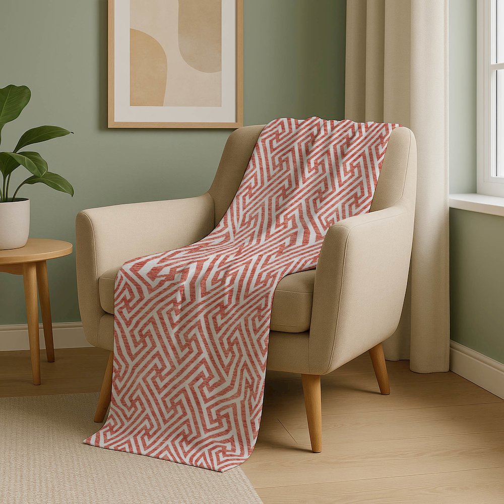 Premium Machine Washable ASB731 Salmon 50" x 70" Sherpa Throw Blanket. Picture 5