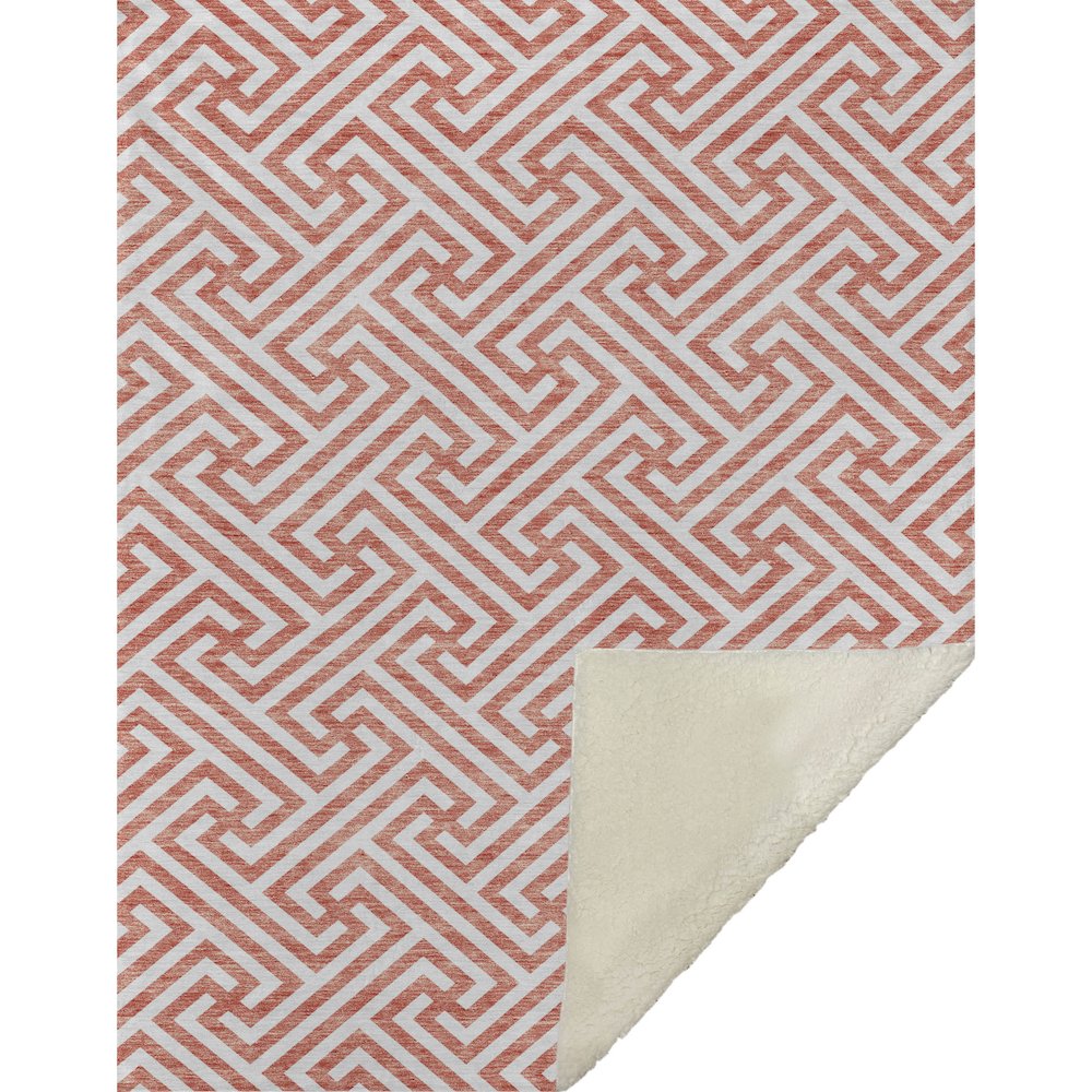 Premium Machine Washable ASB731 Salmon 50" x 70" Sherpa Throw Blanket. Picture 1