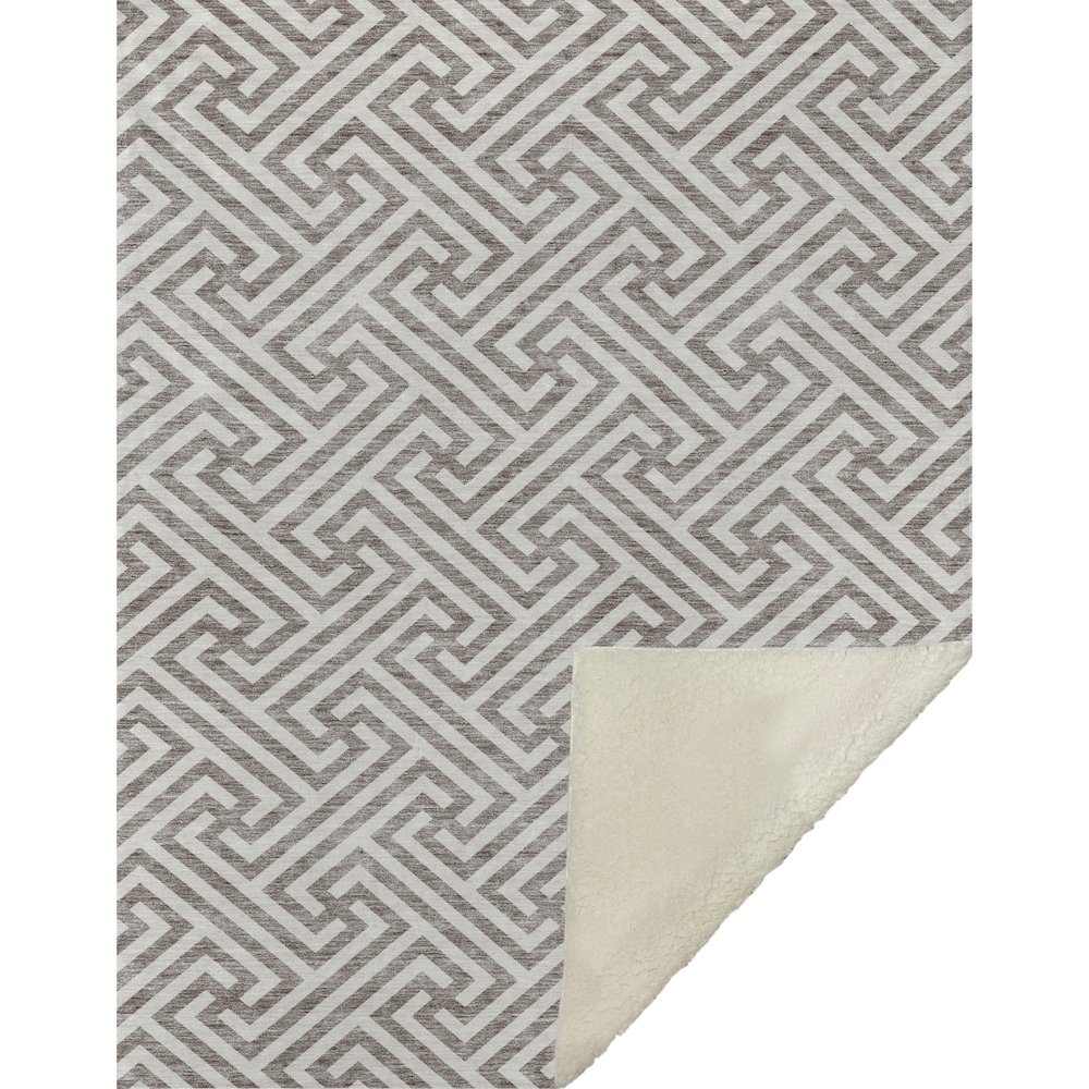 Premium Machine Washable ASB731 Taupe 50" x 70" Sherpa Throw Blanket. Picture 1